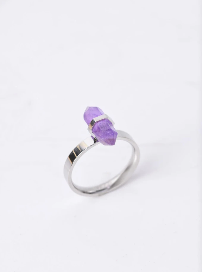 Pierścionek Ametyst, srebrny S4V70614