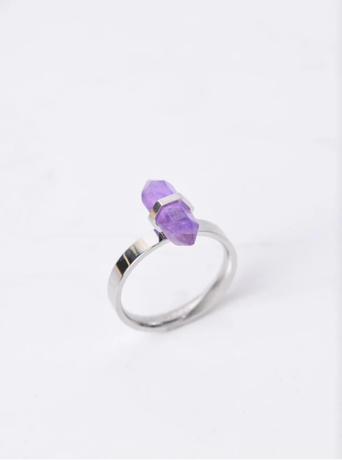 Pierścionek Ametyst, srebrny S4V70614