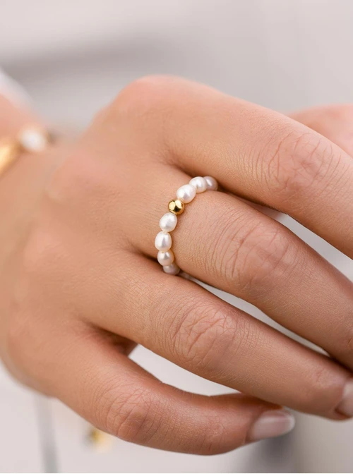 Pierścionek perełki, biały S4V70247-Z