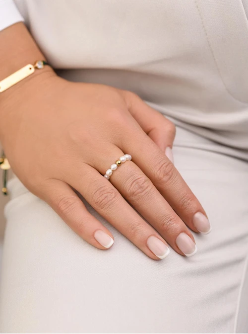 Pierścionek perełki, biały S4V70247-Z