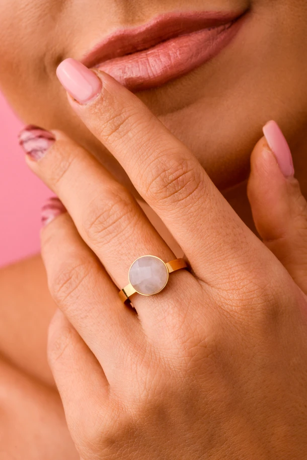 Pierścionek Byk, Kwarc Różowy S4V70703