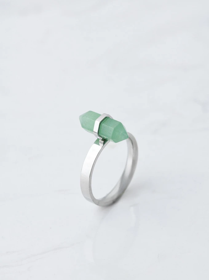 Pierścionek Awenturyn, srebrny S4V70615