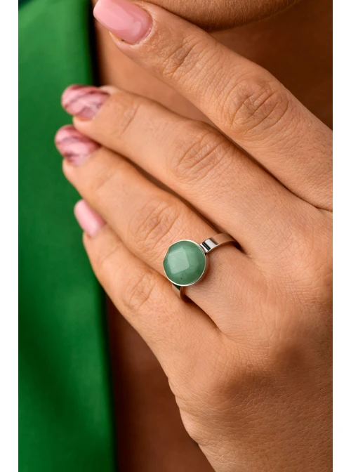 Pierścionek Awenturyn, Rak, srebrny S4V70704