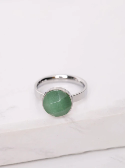 Pierścionek Awenturyn, Rak, srebrny S4V70704