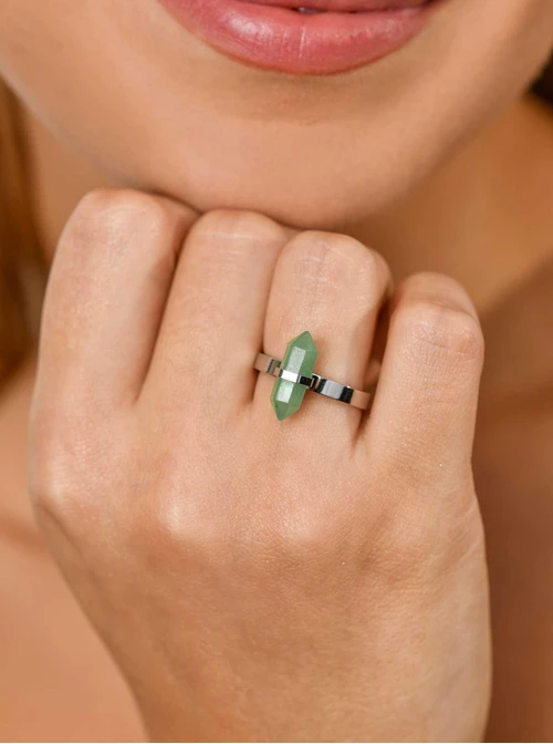 Pierścionek Awenturyn, srebrny S4V70615