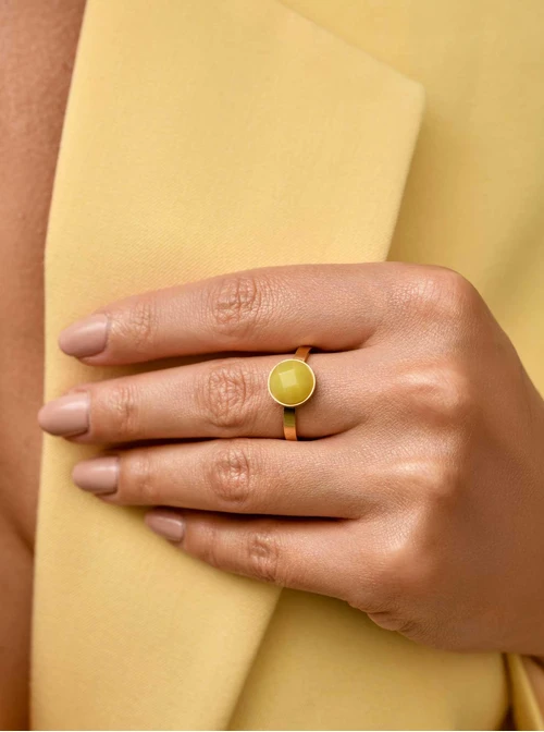 Pierścionek Lew, Cytryn, złoty S4V70699