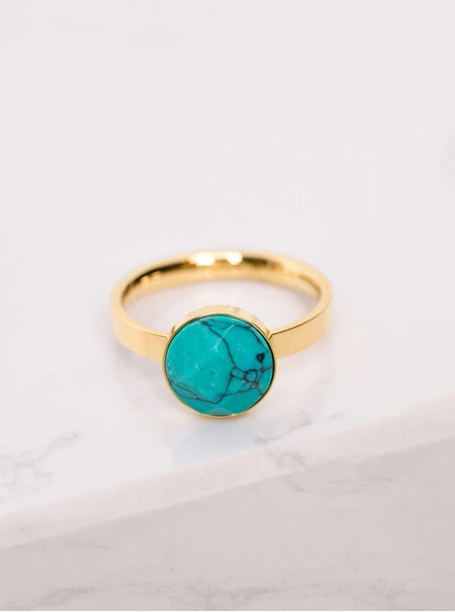 Pierścionek Ryby,Turkus, złoty S4V70666