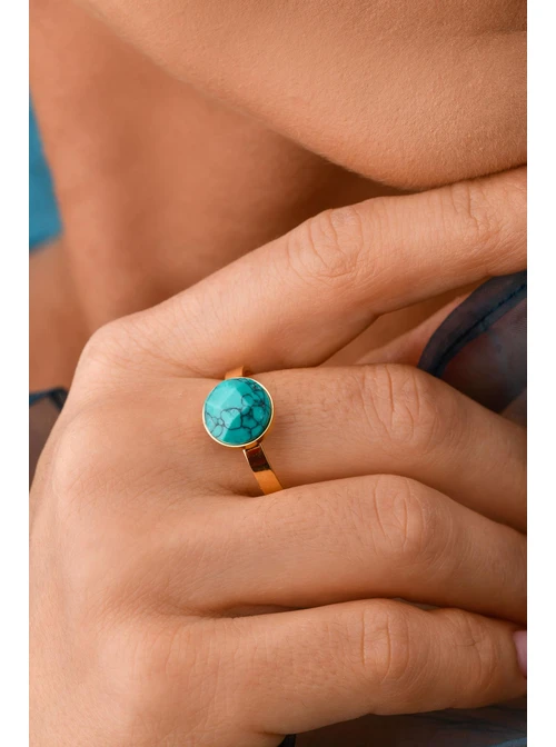 Pierścionek Ryby,Turkus, złoty S4V70666