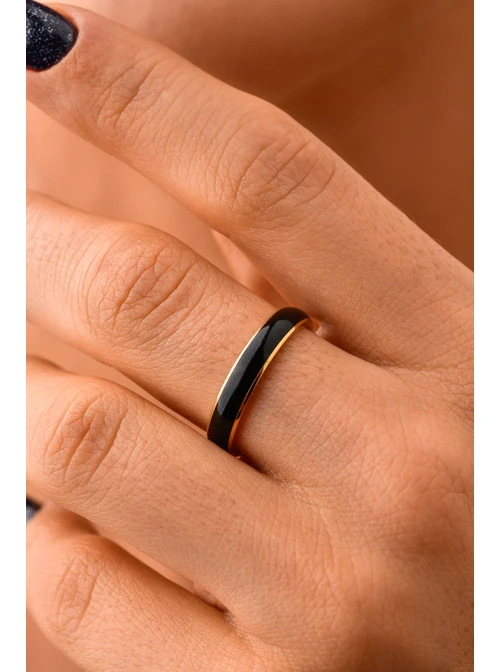 Pierścionek czarny, złoty S4V70691