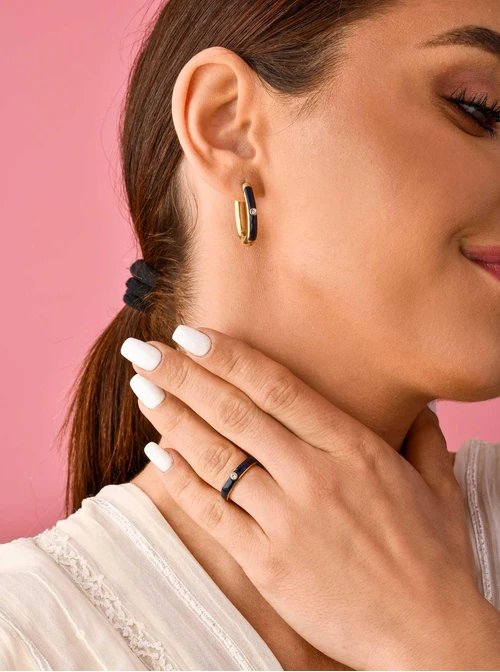 Pierścionek granatowy, złoty S400062Z04