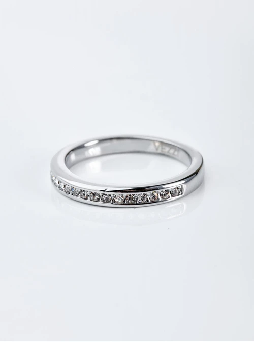 Pierścionek, kryształki, srebrny S400044S00