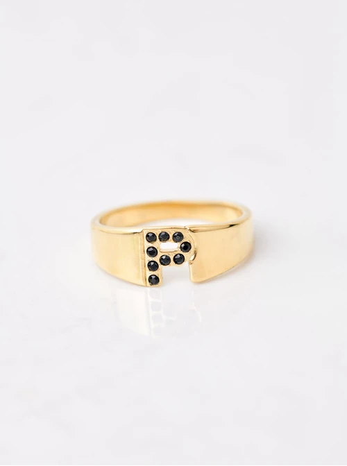 Pierścionek litera P, złoty S4V70485