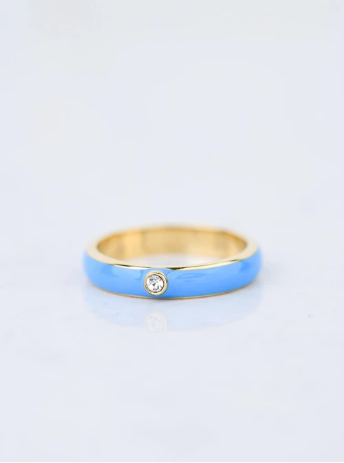 Pierścionek niebieski, złoty S400065Z04