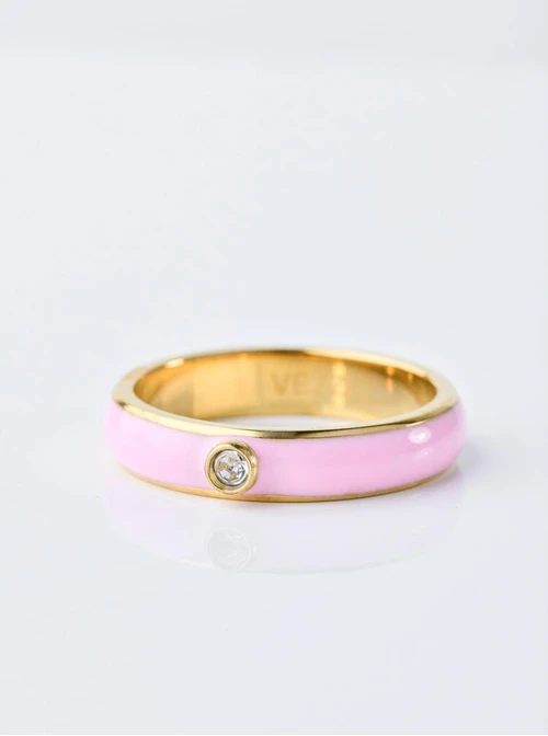 Pierścionek różowy, złoty S400060Z06