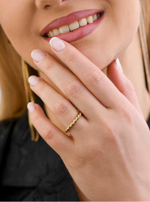 Pierścionek złoty, stal S400037Z00