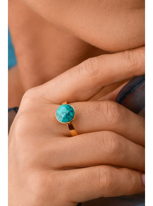 Pierścionek Ryby,Turkus, złoty S4V70666