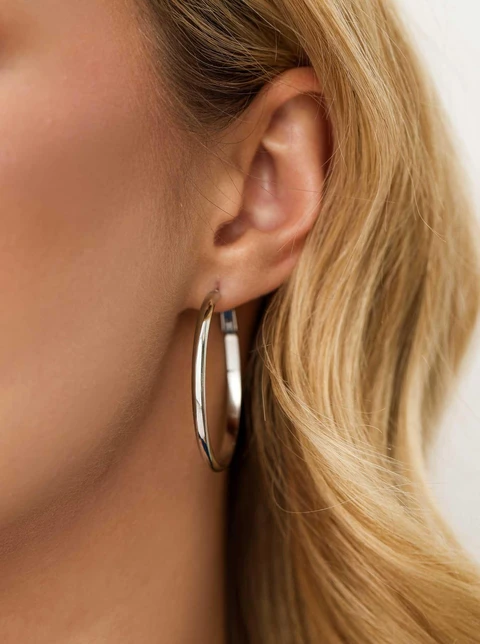 Kolczyki koła, srebrny (4cm) S200051S00