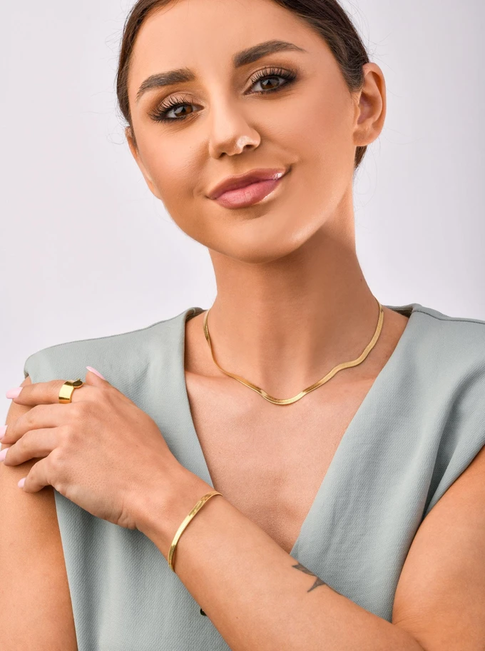 Bransoletka cienka żmijka, złoty S100464Z00