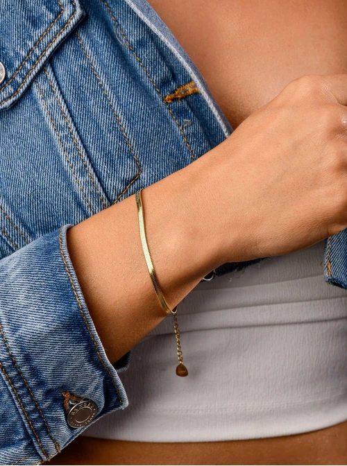 Bransoletka cienka żmijka, złoty S100464Z00