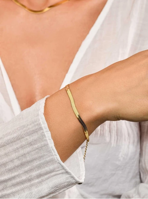 Bransoletka żmijka, kolor złoty S100465Z00