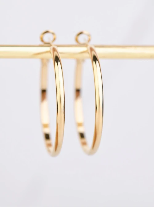 Kolczyki cienkie kółka, złoty (4 cm) S200051Z00