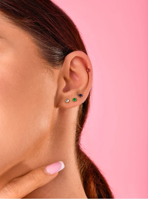 Kolczyki czarny kryształek (0,3 cm) S200276Z01