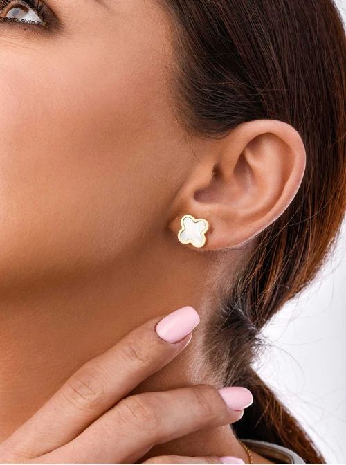 Kolczyki duże koniczynki, złoty S200239Z02