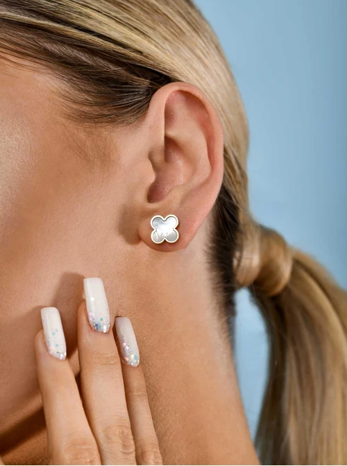 Kolczyki duże koniczynki, złoty S200239Z02