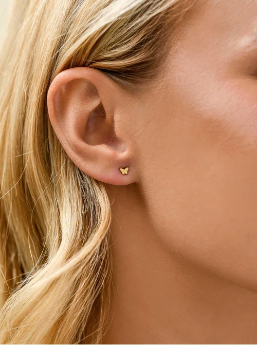 Kolczyki malutkie motylki, złoty S200124Z00