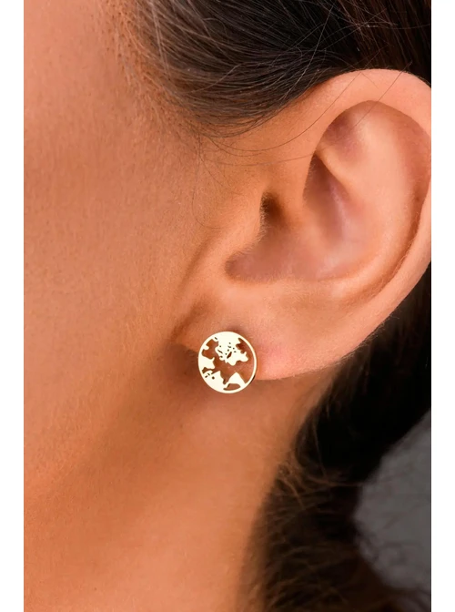 Kolczyki mapa świata, złoty S200018Z00
