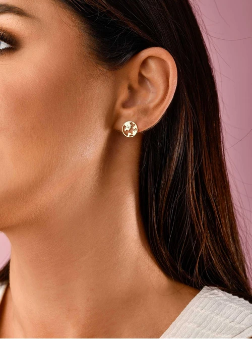 Kolczyki mapa świata, złoty S200018Z00