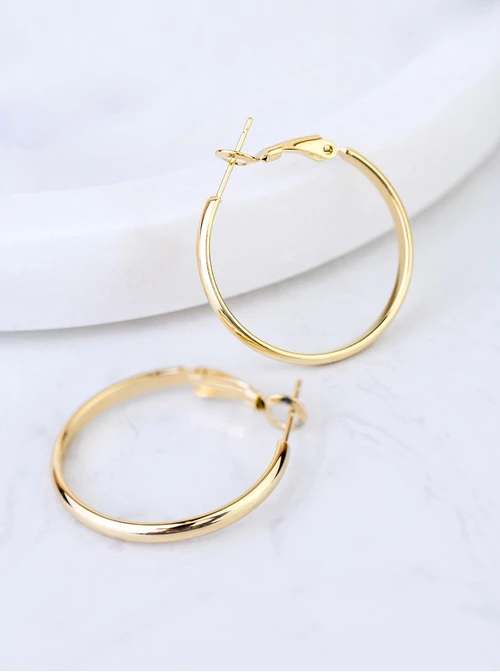 Kolczyki średnie cienkie kółka (3 cm) S200052Z00