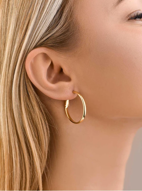 Kolczyki średnie cienkie kółka (3 cm) S200052Z00