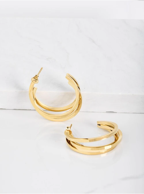 Kolczyki średnie koła, złoty(3 cm) S200286Z00