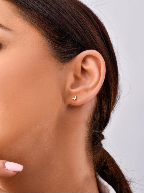 Kolczyki malutkie motylki, złoty S200124Z00