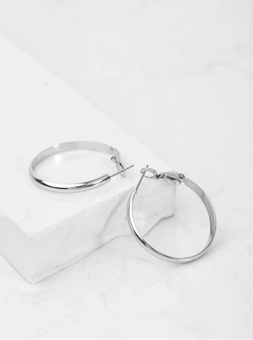 Kolczyki srebrne cienkie kółka (3 cm) S200052S00