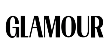 Napis "GLAMOUR" na białym tle