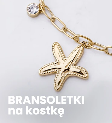 Bransoletki na kostkę w kolorze złotym z rozgwiazdą i kryształkiem