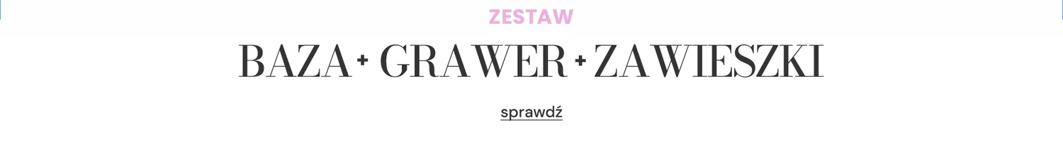 Baner z napisem: ZESTAW: Baza + Grawer + Zawieszki
