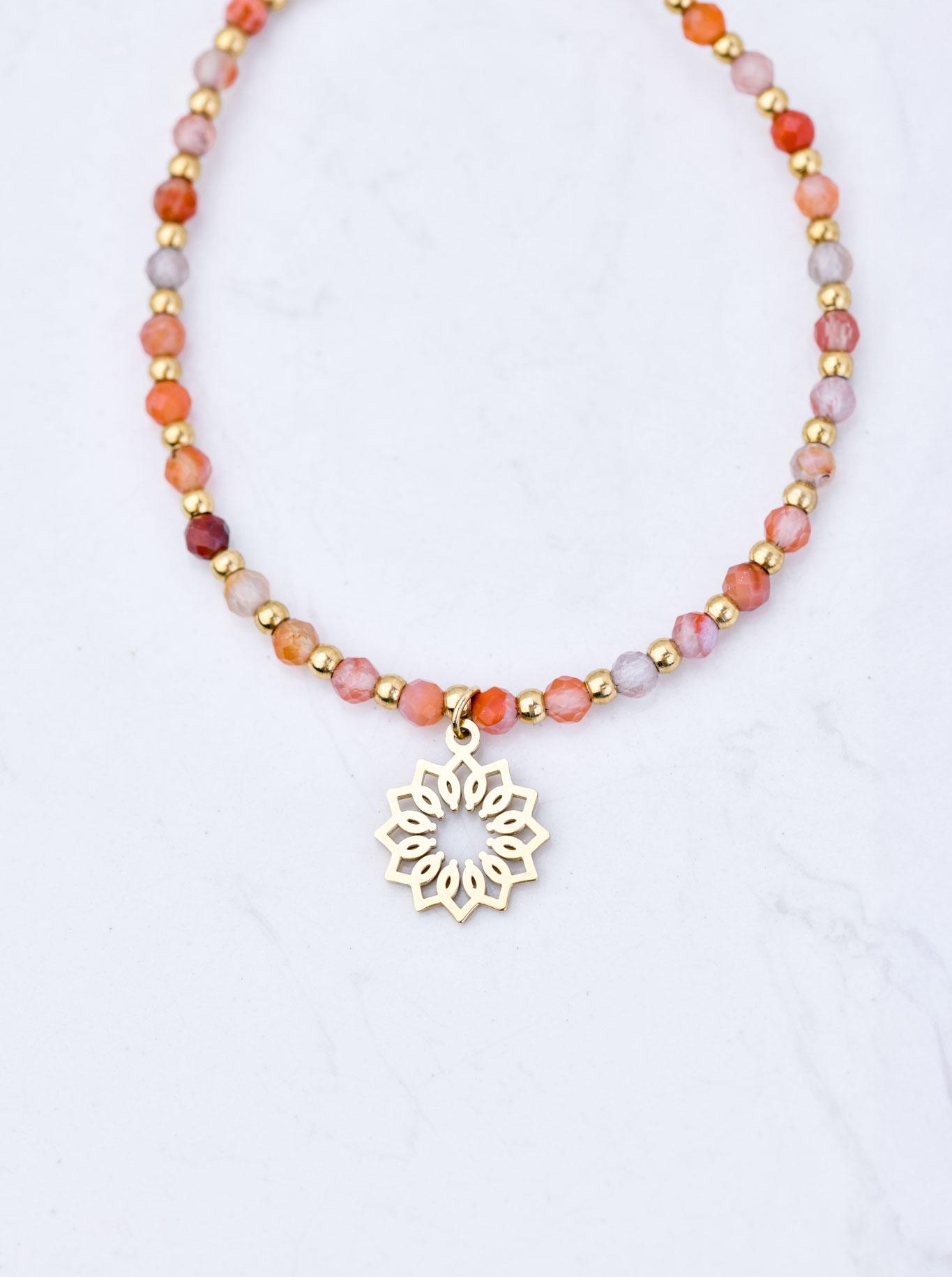 Choker Rozeta Vezzi, Agat Czerwony, złoty S304494Z00