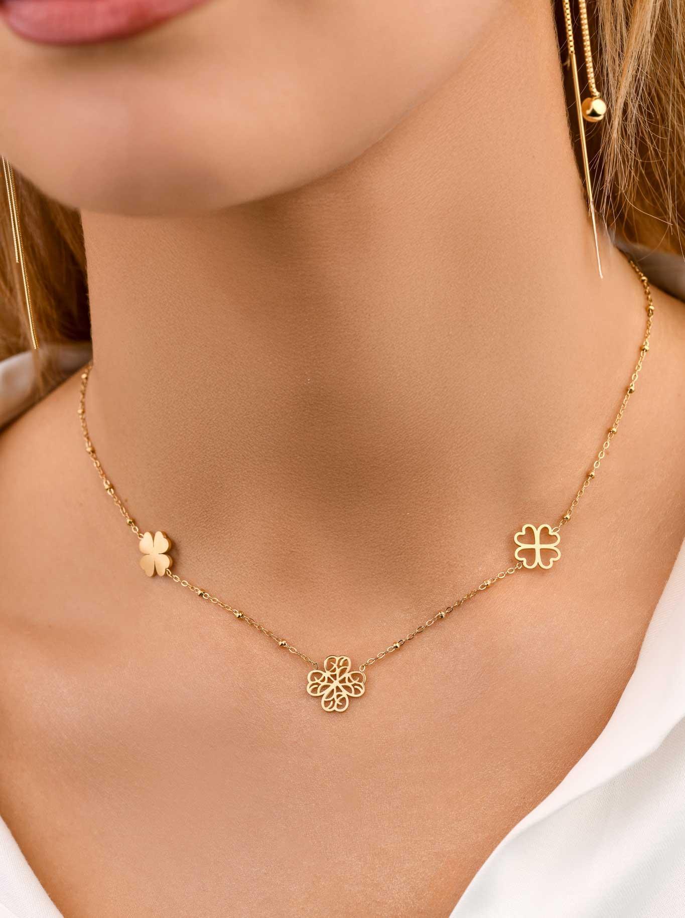 Naszyjnik koniczynki, złoty S307810Z00