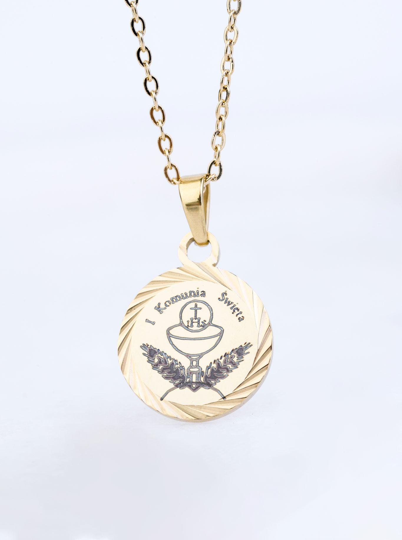 Naszyjnik Medalik, stal pozłacana S309572Z00