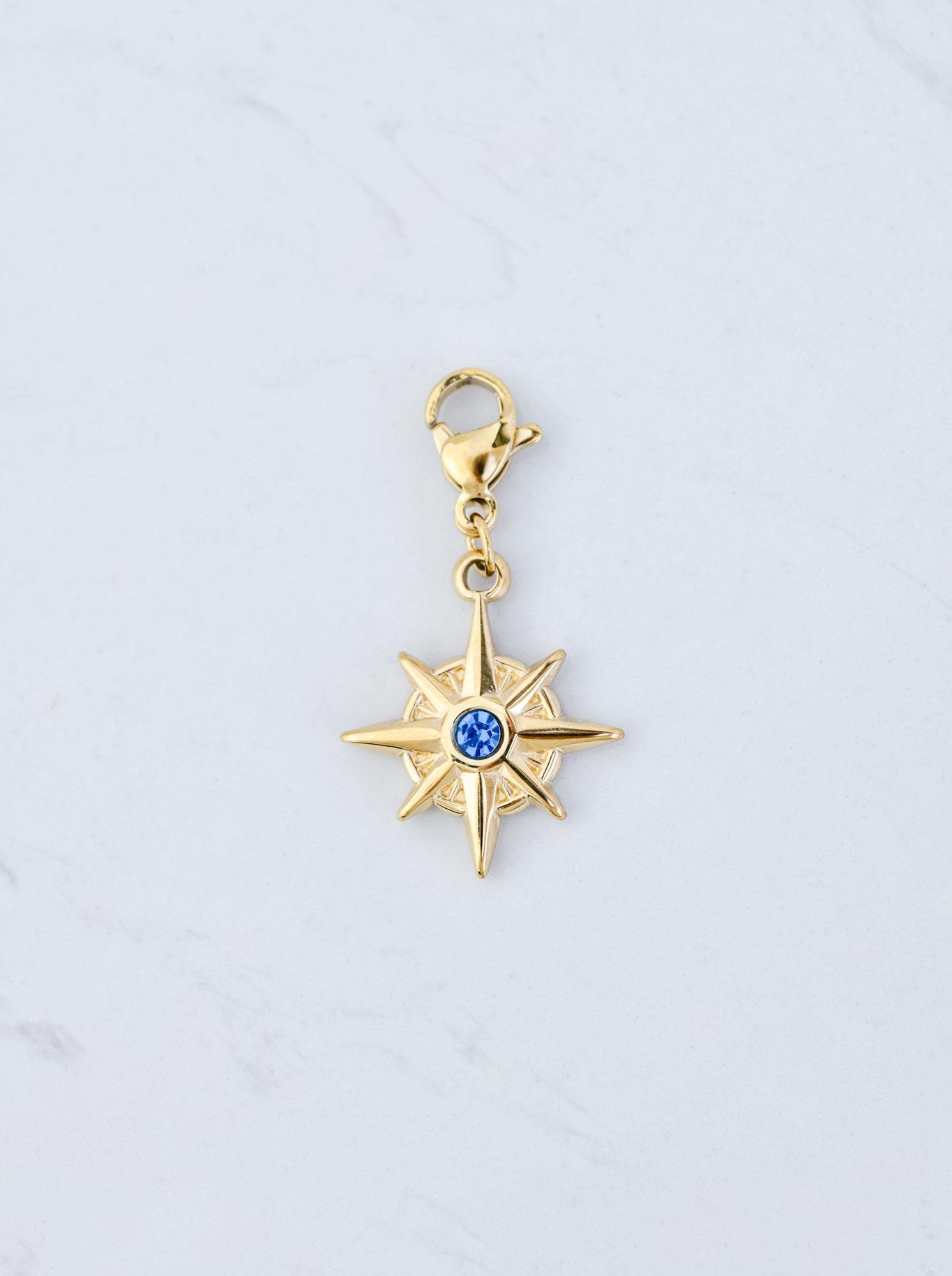Zawieszka, charms róża wiatrów, stal pozłacana SC09791Z00