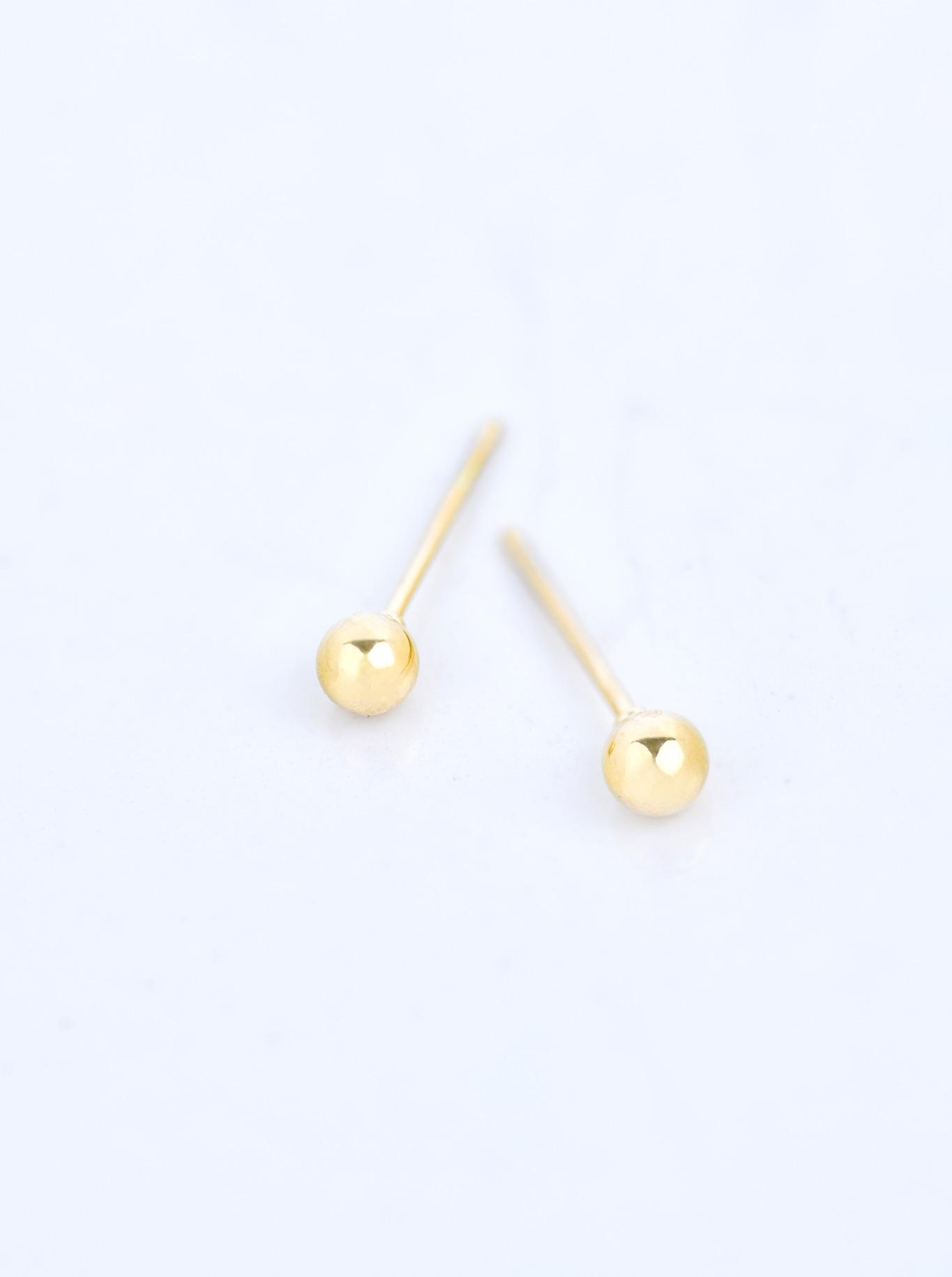 Kolczyki kuleczki (0,4 cm), stal pozłacana S210245Z00