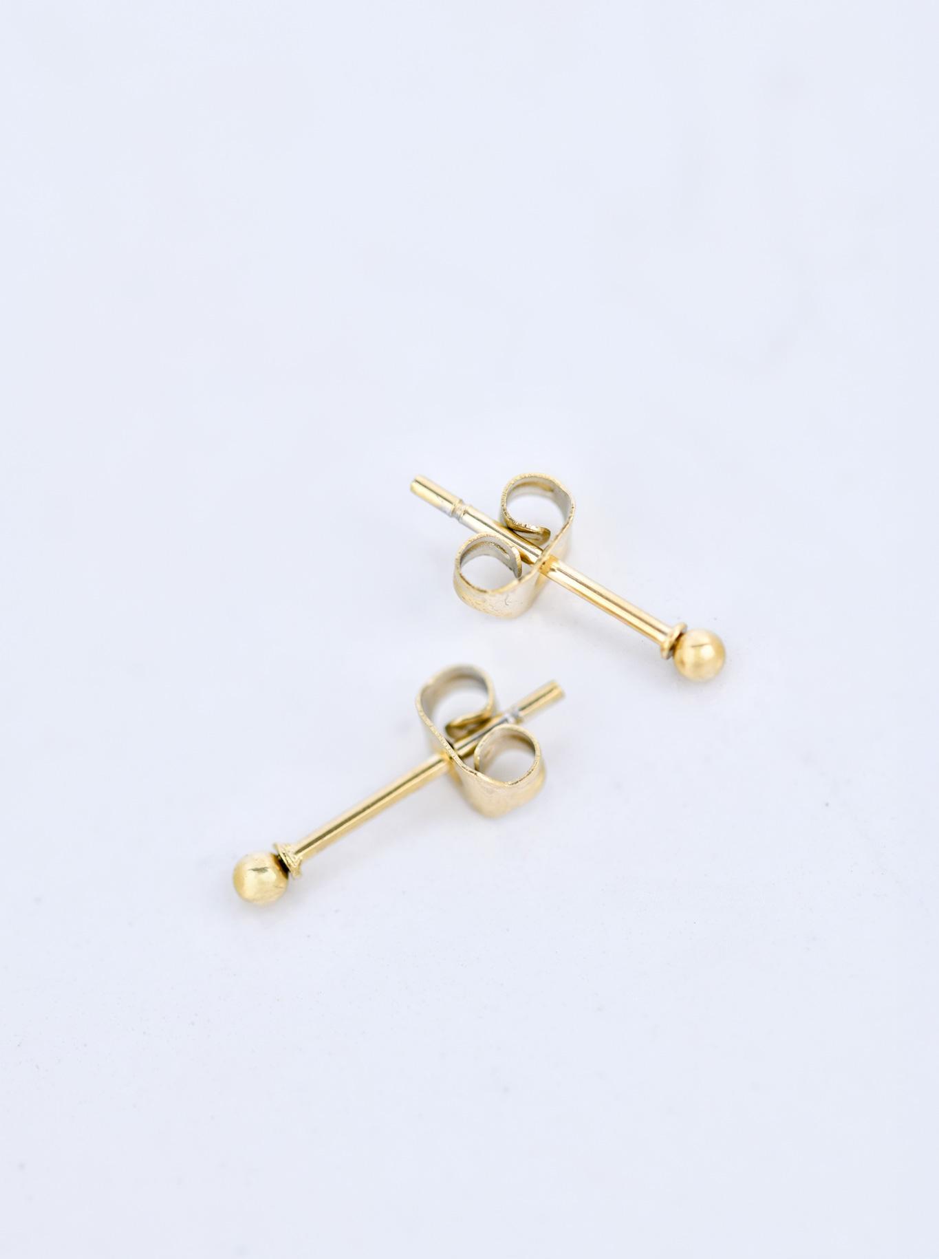 Kolczyki mini kuleczki, 2mm, stal pozłacana S210244Z00