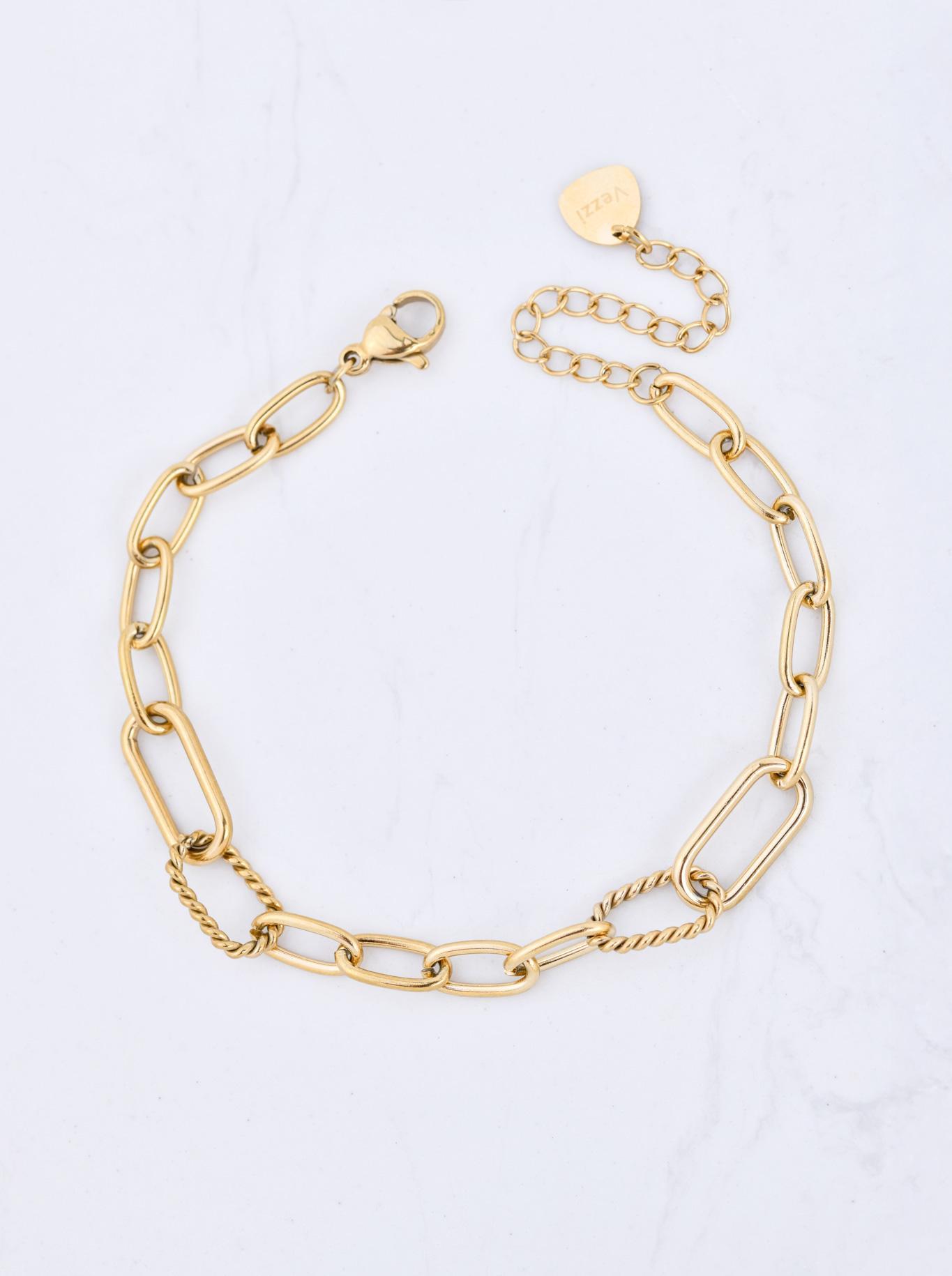 Bransoletka łańcuch, baza Charms, stal pozłacana  S110374Z00