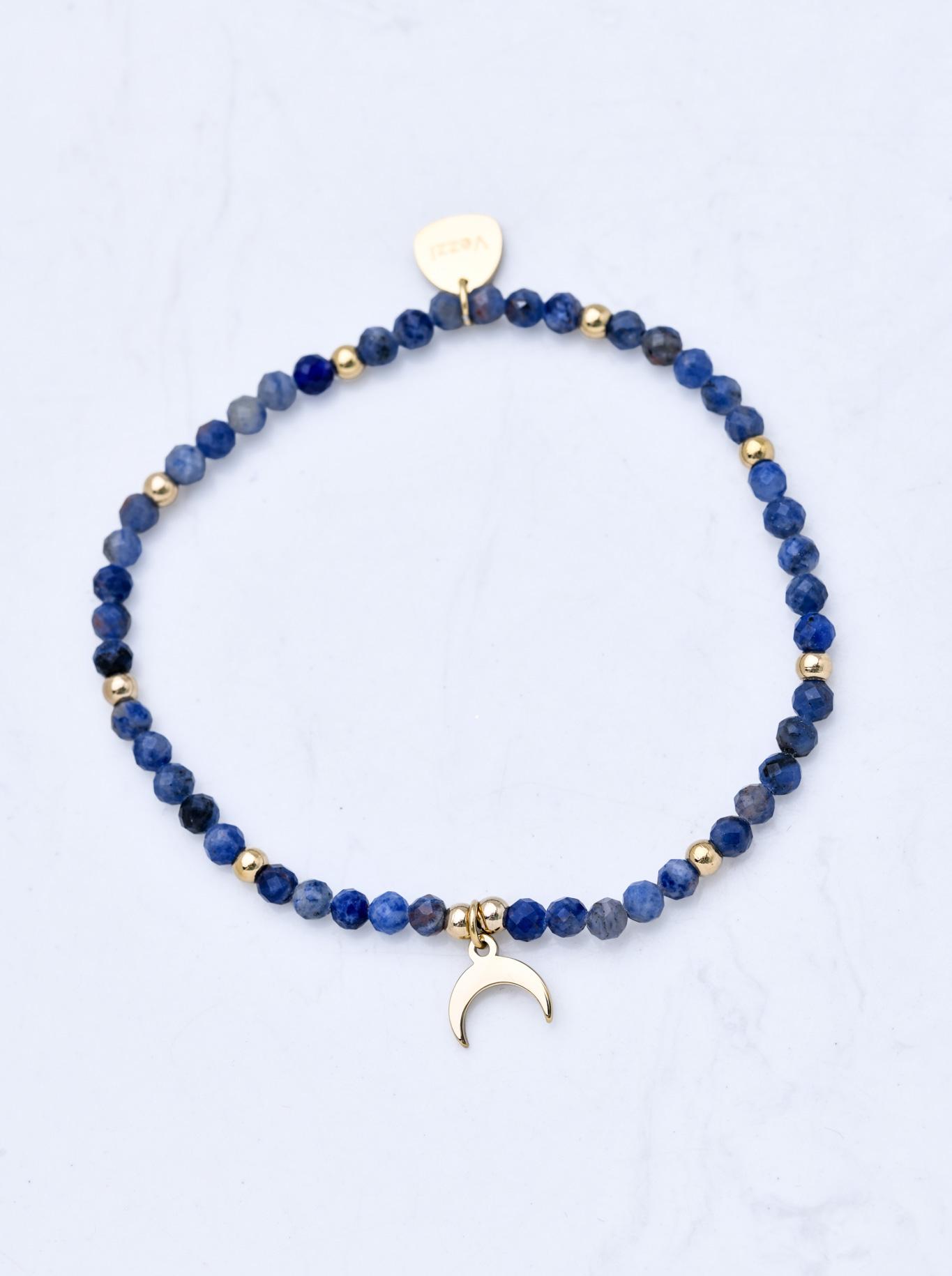 Bransoletka księżyc, Lapis Lazuli, stal pozłacana S111143Z00