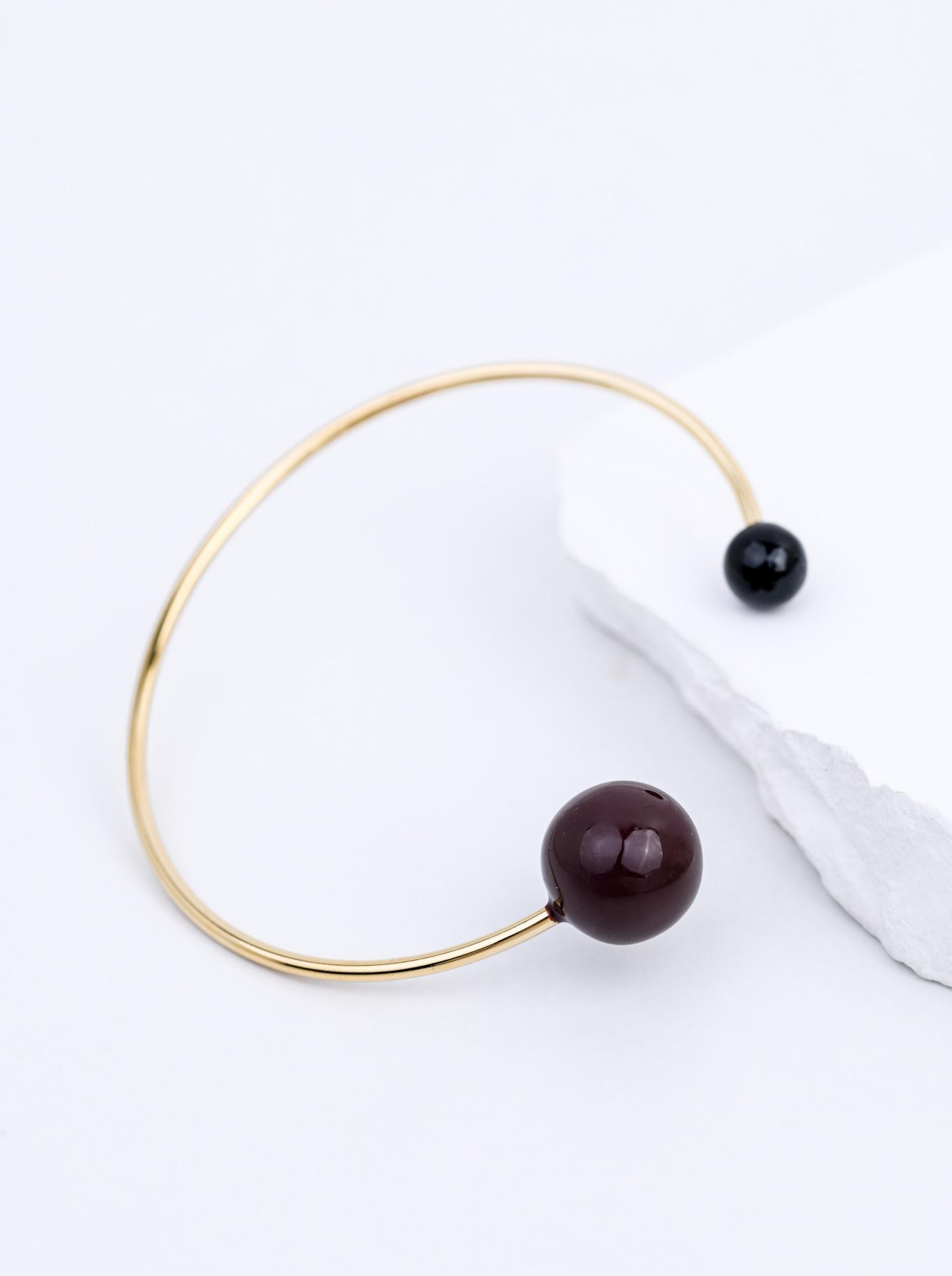 Bransoletka sztywna kulki, stal pozłacana S112536Z13