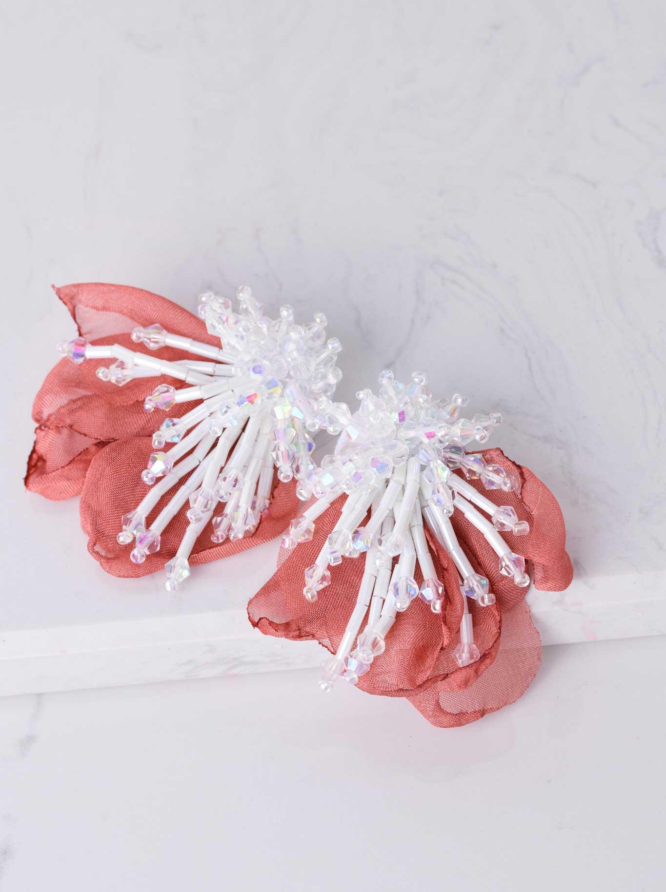 Kolczyki kwiaty, kryształki, ceglasty B2V70512-5