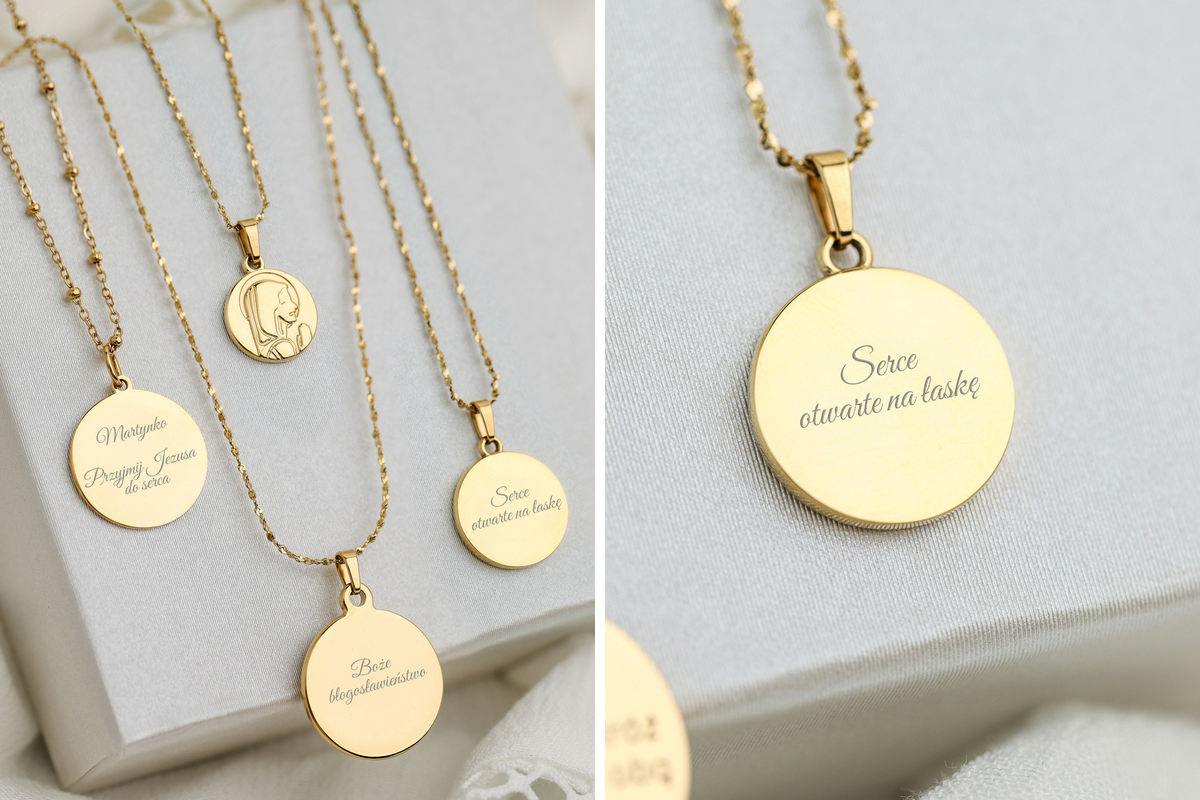 Biżuteria personalizowana na komunię dla dziewczynki